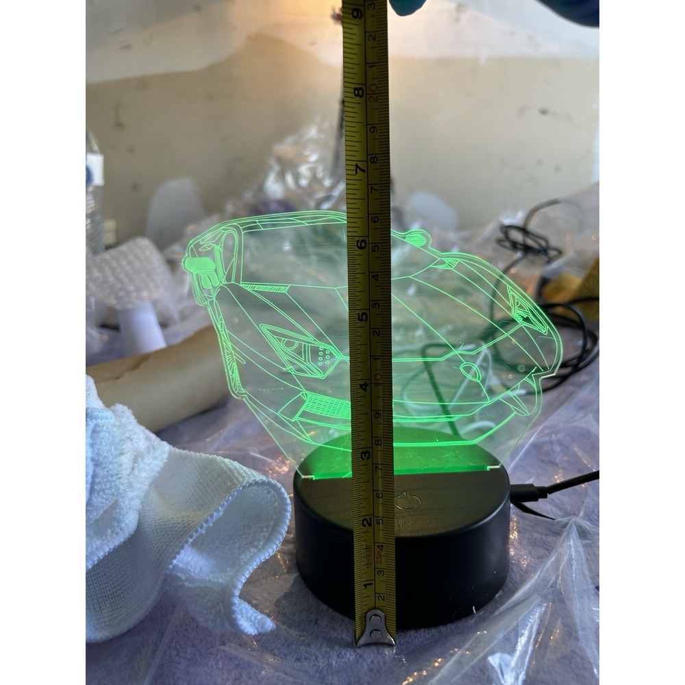 3D LED Night‎ Light Car Shape Lamp USB Color Changing Acrylic 8"